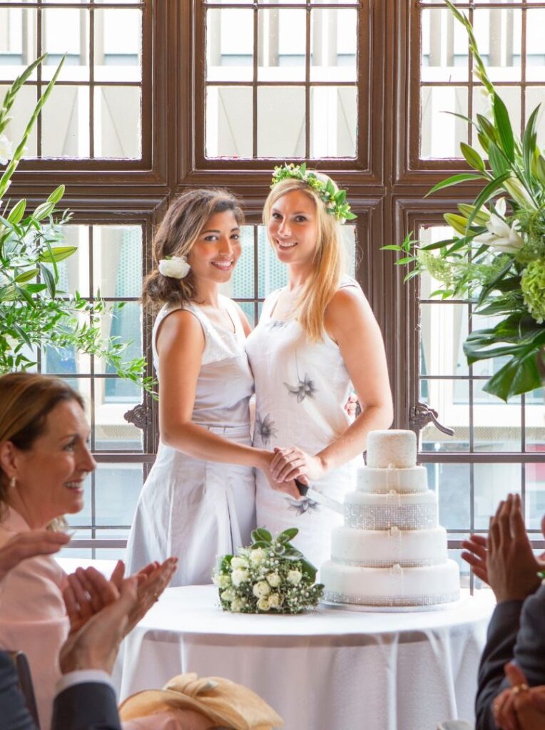 same sex wedding dance. Solstock via Canva.